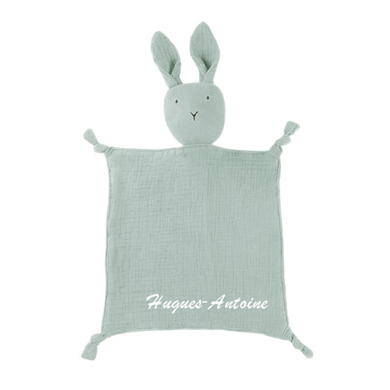 Doudou personnalisé Lapin - Bleu gris