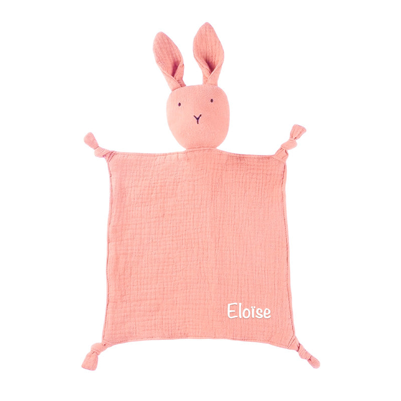 Doudou personnalisé Lapin - Rose bébé